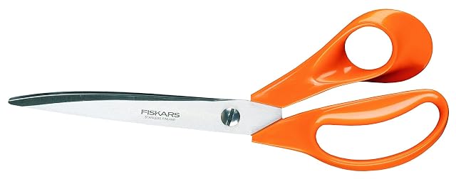 Forbici da sarto professionali Fiskars da 25 cm con impugnature arancioni