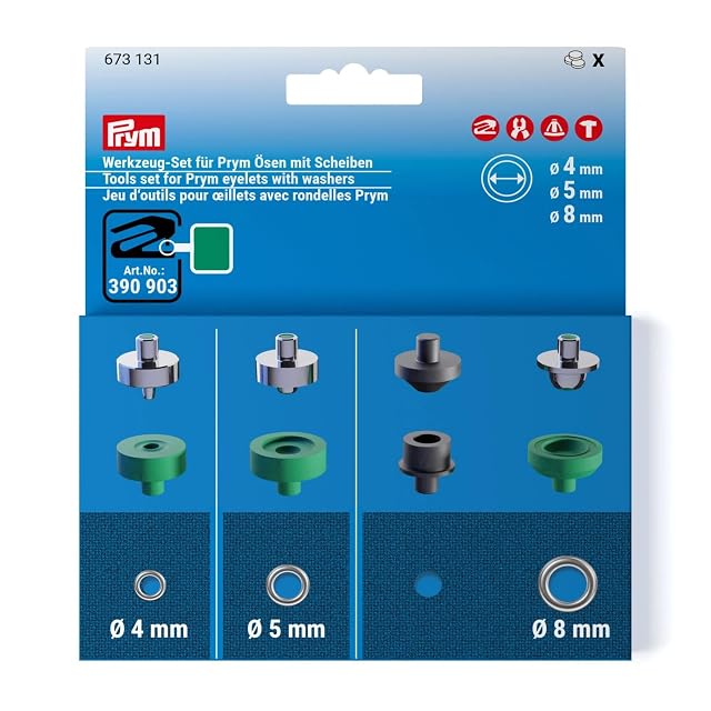 Set occhielli con attrezzo Prym da 4/5 mm, fotografia di prodotto